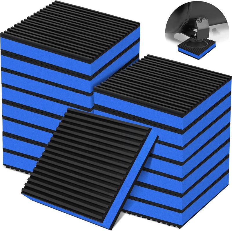 phepetroll 16 Pack Anti Vibration Pads for Washing Machine 4"x4"x7/8", Sound Isolation Vibrating Pad Ribbed Rubber Damping Mat EVA Center for Air Compressors, Conditioner, Treadmill, HVAC Washer Dryer - Image 1