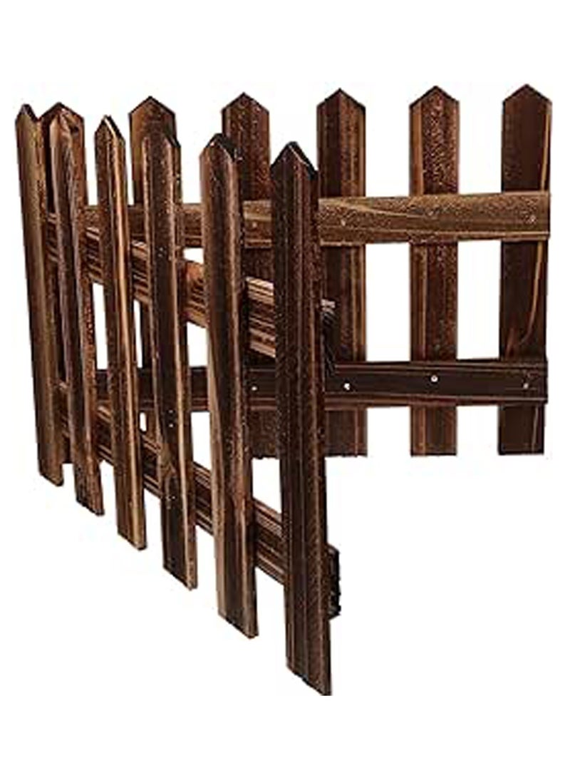 LINGWEI Wooden Garden Fence Border Rustic Outdoor Edging for Flower Beds, Lawns, Pathways - Image 1
