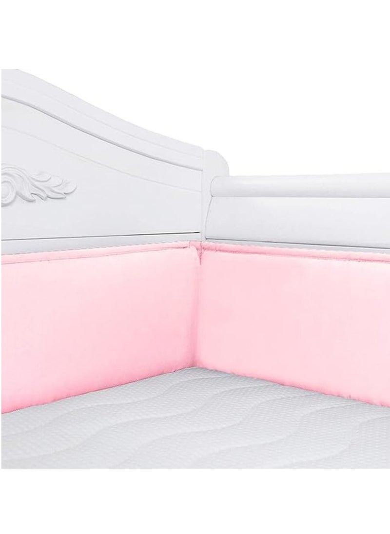 Baby Cot Bumper, Breathable Crib Bed Liner Bumper Set Cotton Crib-Liner 4PCS
