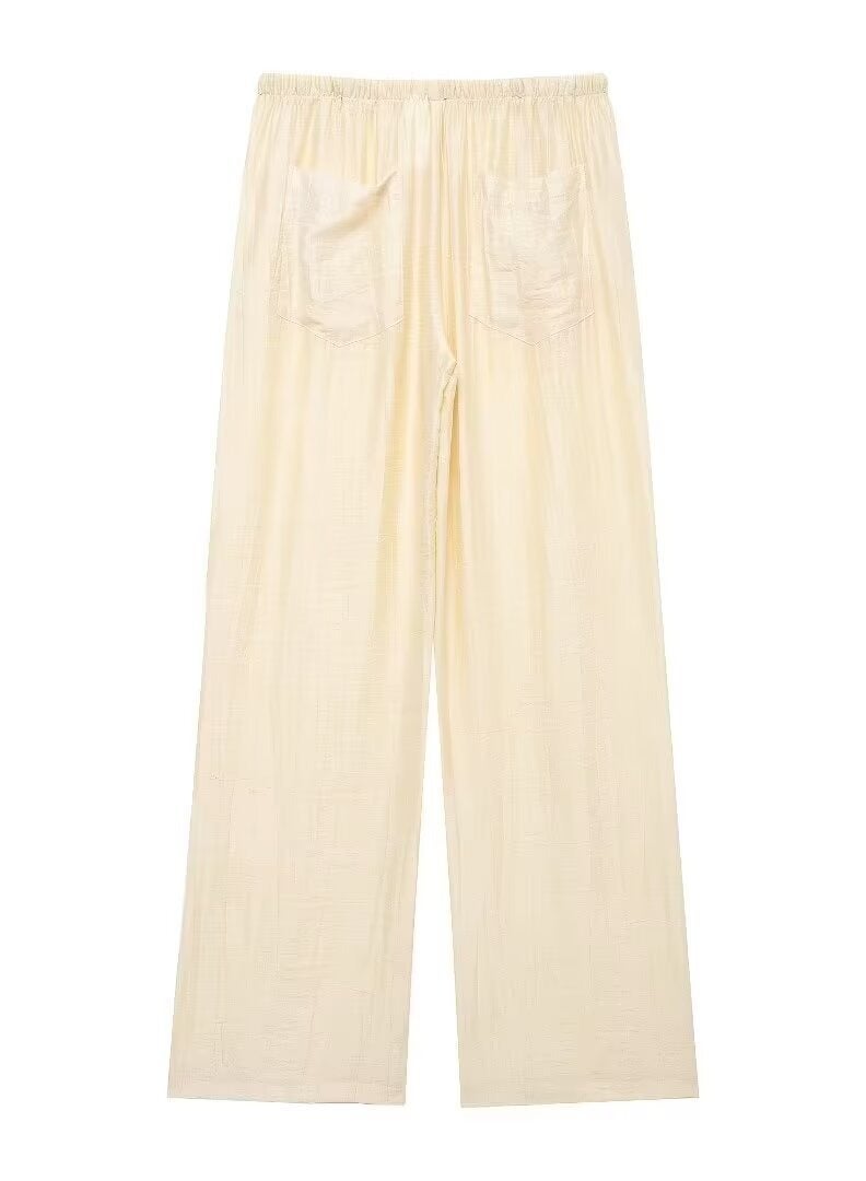 Shougu Loose Shirt Jacquard Casual Straight Leg Pants Set  - Image 5