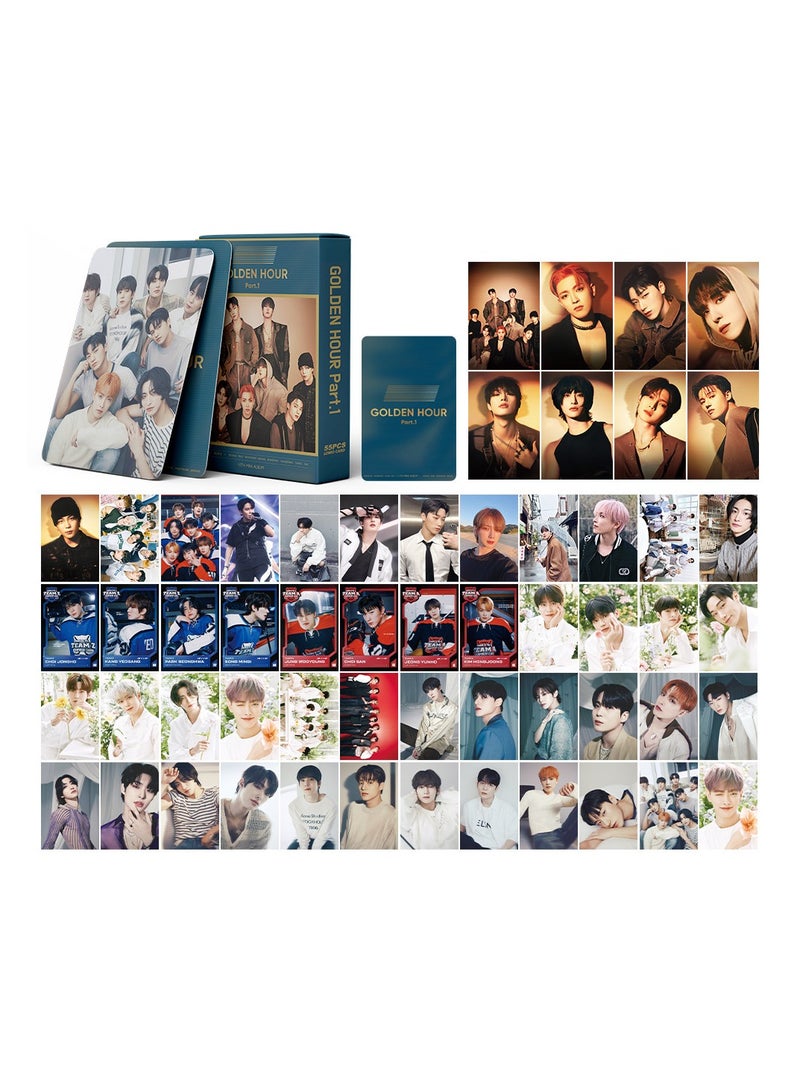 NIBEMINENT 55 Pcs Kpop ATEEZ GOLDEN HOUR Lomo Cards Card For Fans Collection Gifts - Image 1