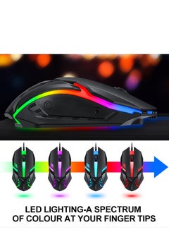 T-WOLF Game 4 IN 1 Set,Backlit Keyboard + Colorful Backlit Mouse + Large-Size Mousepad + Gaming Headset,Waterproof Rgb Color Suitable For Pc/Ps4/Xbox Gamers, Android Pubg Codm Genshin Diablo All Games  - Image 5