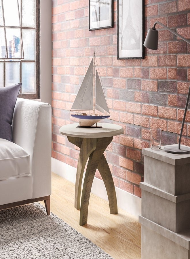 Pilati Side Table Off white/Pine Color 51.5x50x50cm  - Image 1