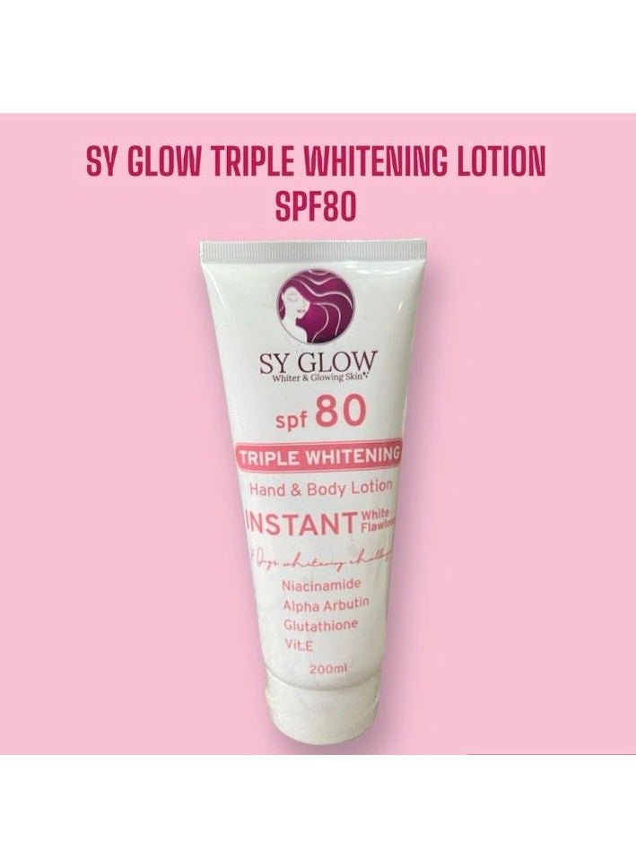 توهج سي لوشن تبييض ثلاثي لليدين والجسم بمعامل حماية من الشمس SPF 80، 200 مل - Image 1