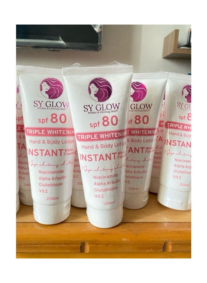توهج سي لوشن تبييض ثلاثي لليدين والجسم بمعامل حماية من الشمس SPF 80، 200 مل - Image 2