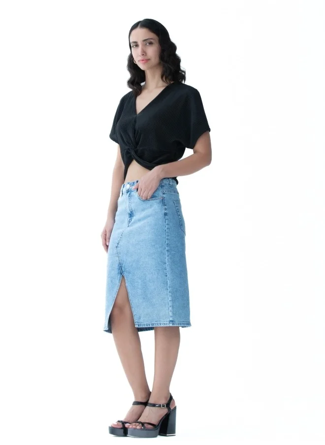 هايليز Light Blue Denim Pencil Skirt