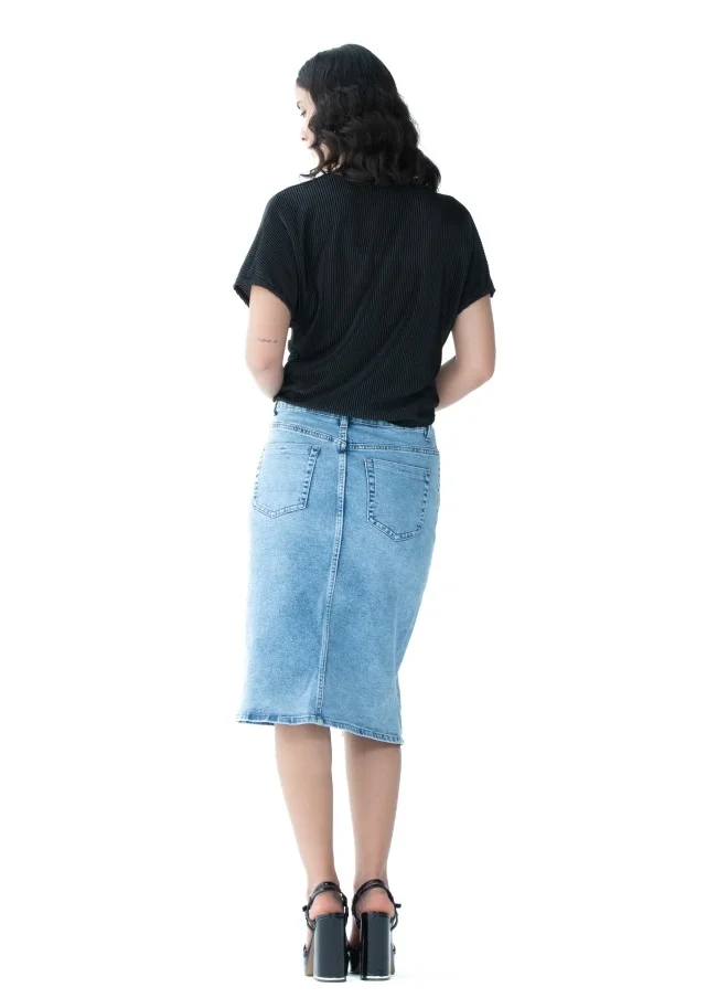 هايليز Light Blue Denim Pencil Skirt
