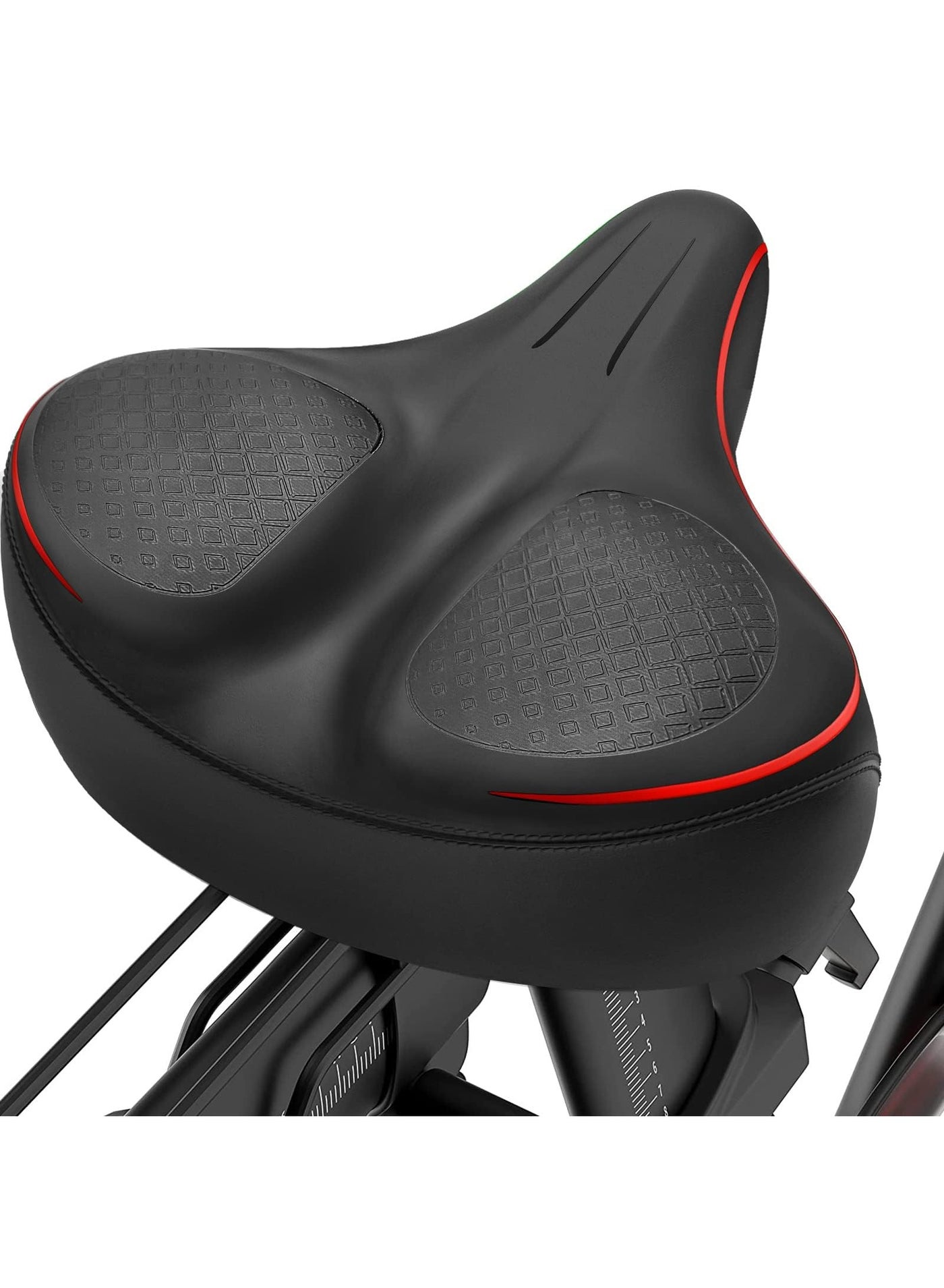 Oversized Bike Seat, Wide Bicycle Saddle Memory Foam Soft Padded Design Compatible with Peloton Bike, Universal Fit Most Exercise Bike or Road Stationary Bicycle Seat Cushion for Men & Women