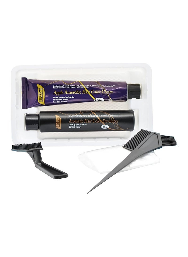 AUROMA كريم صبغة شعر آيوراما الطبيعية السوداء غير الهوائية للجنسين 2x100مل - Image 3