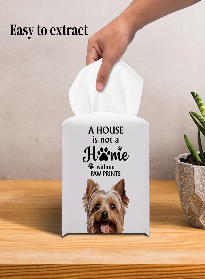 Grace Yonks Cute Yorkie Tissue Box Cover Square, Yorkie Dog Cube Case for Facial Tissues, 5.2" PU Leather(026) - Image 5