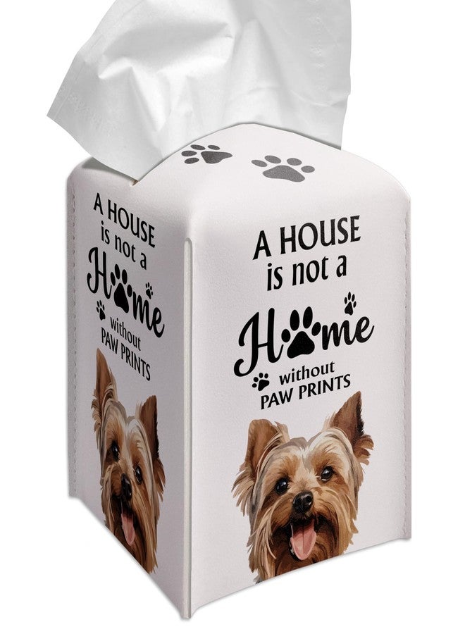 Grace Yonks Cute Yorkie Tissue Box Cover Square, Yorkie Dog Cube Case for Facial Tissues, 5.2" PU Leather(026) - Image 1