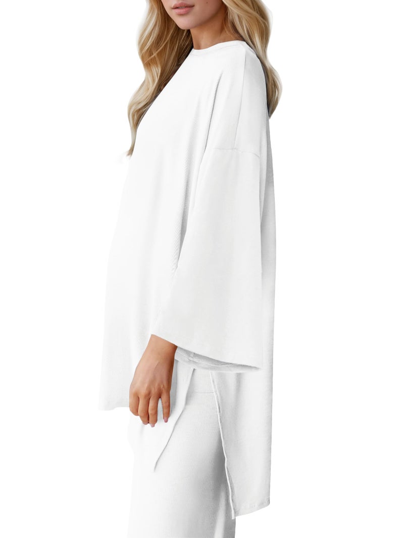 FMEYOA Women Maternity Nursing Pajama Set Breastfeeding Sleepwear Set Long Sleeve Top & Pants Postpartum Pajamas with Pockets - Image 5
