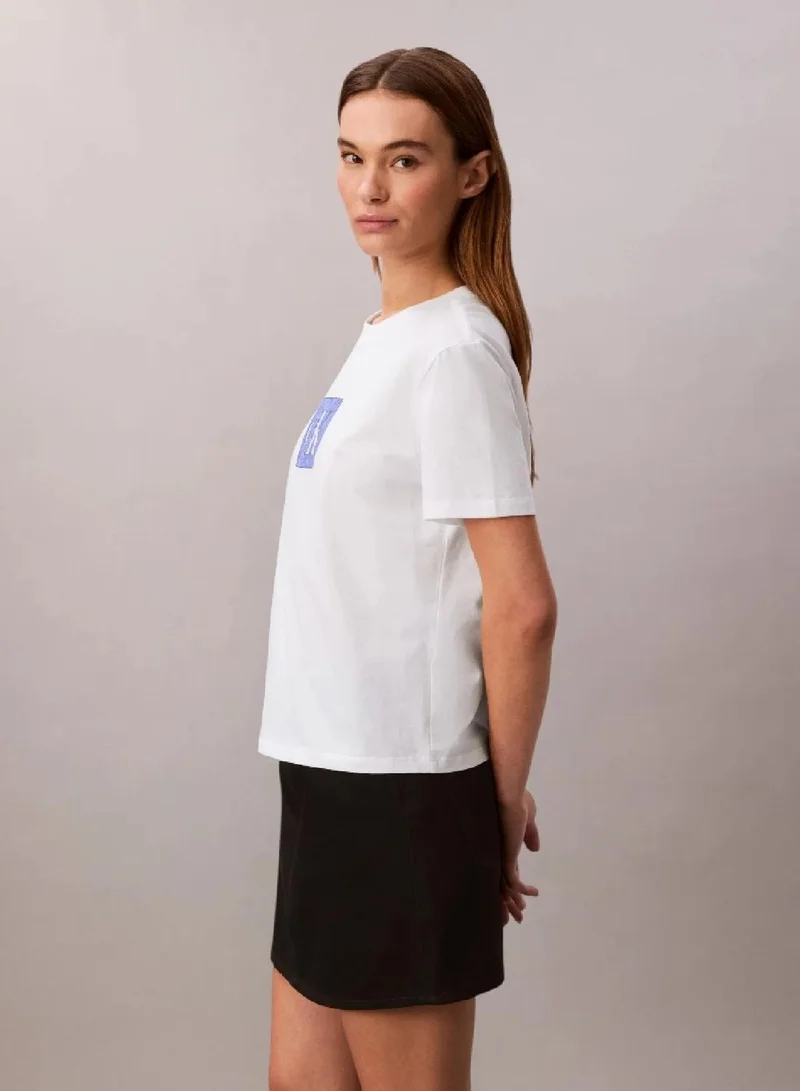 Calvin Klein Bright White Monogram Graphic T-Shirt for Women | Best Price UAE