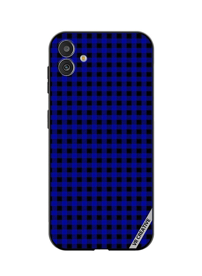 VR CREATIVE Protective Case Cover For Samsung Galaxy M13 5G Blue And Black Buffalo Plaid Texture Checkered Seamless Pattern Design Multicolour - Image 1