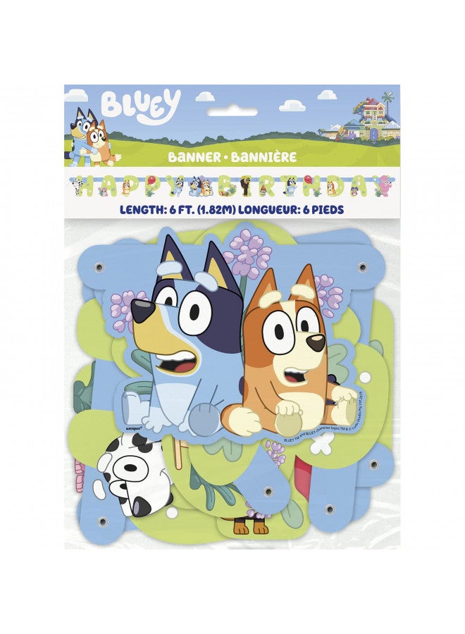 Unique Multicolor Paper Jointed Banner (Pack of 1) - 6 ft. - Adorable Bluey Design, Perfect Decoration For Birthday Parties, Themed Events, & Celebrations - Image 1
