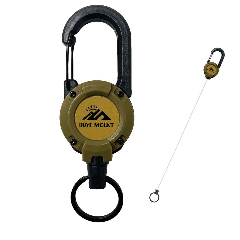 Yojaro Retractable Keychain Heavy Duty, Multitool Carabiner Badge Holder, Retractable Keychain Clip Id Holder, Upgraded 58cm Stainless Steel Cord, Suitable for Men and Women Yellow - Image 1