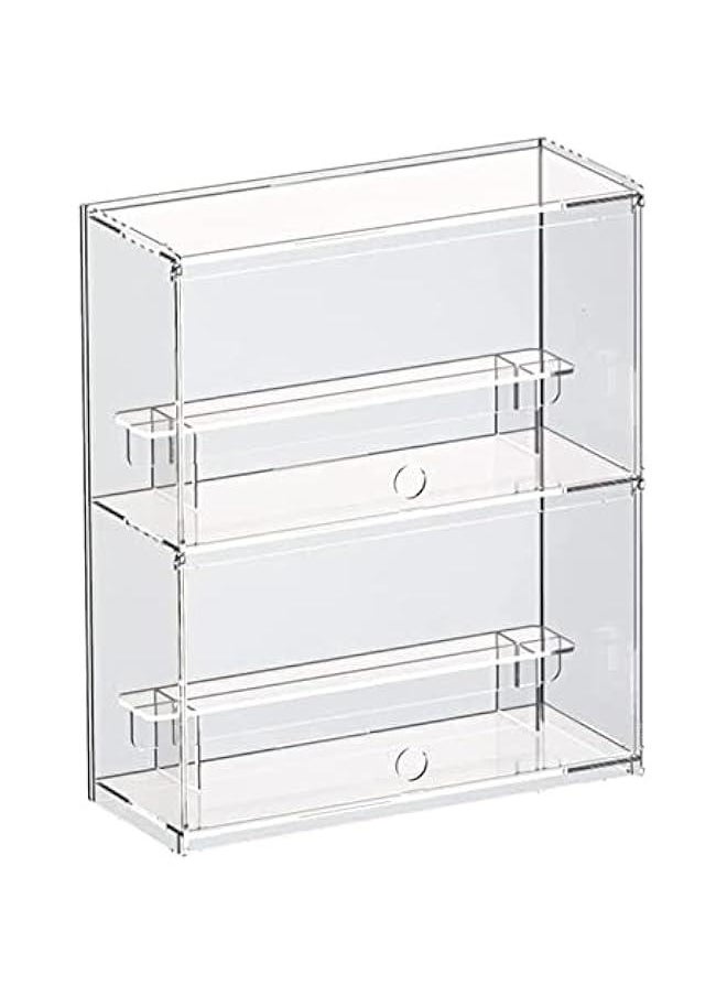 Arabest - 2 Layer Clear Acrylic Display Case for Collectibles, Mini Figures, Pop Mart, Labubu, Sonny Angel, Smiski - Assemble Dustproof Acrylic Display Box with Door, Stand (12x4.9x14.4 inch) - Image 1