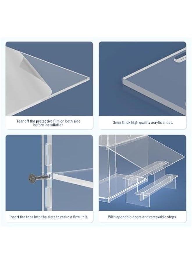 Arabest - 2 Layer Clear Acrylic Display Case for Collectibles, Mini Figures, Pop Mart, Labubu, Sonny Angel, Smiski - Assemble Dustproof Acrylic Display Box with Door, Stand (12x4.9x14.4 inch) - Image 1