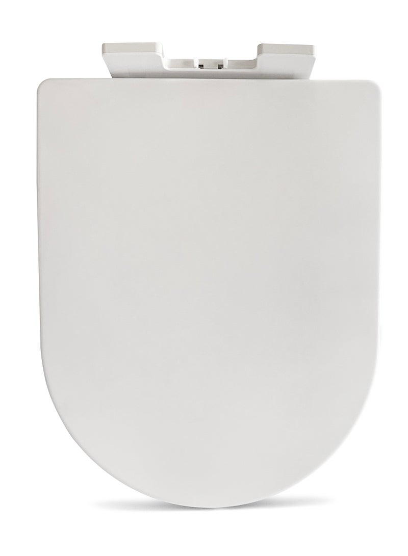 Maxton MAXTON Toilet Seat Cover, White, H 209, ABS Material (Anti Bacterial Plastic), Scratch Resistance, Soft Closing, D-Shaped Design With 1 Year Warranty - GULF Standard  - Image 1