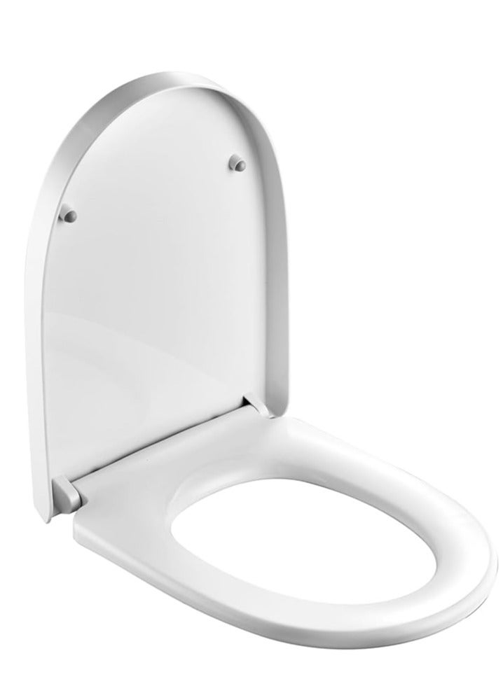 Maxton MAXTON Toilet Seat Cover, White, H 209, ABS Material (Anti Bacterial Plastic), Scratch Resistance, Soft Closing, D-Shaped Design With 1 Year Warranty - GULF Standard  - Image 2