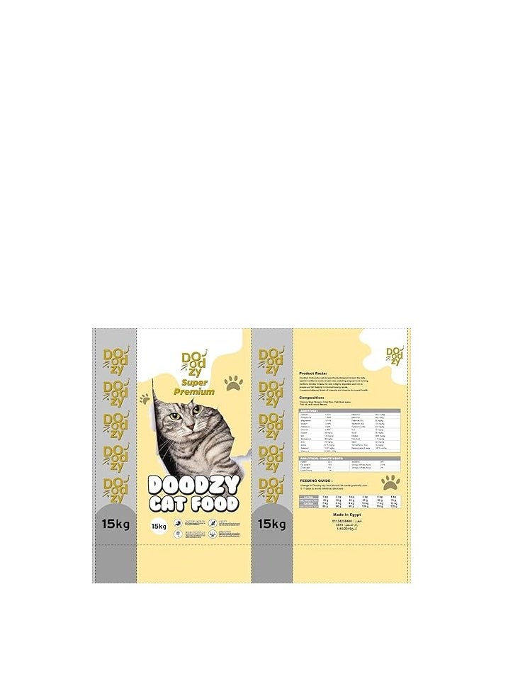 Doodzy - DOODZY DRY FOOD FOR CAT SUPER PREMIUM  15 kg - Image 1