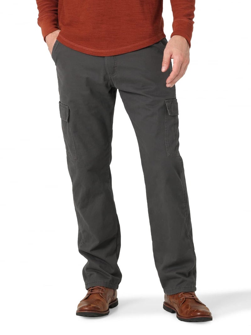 Wrangler Authentics بنطال كارجو مبطن بالفليس من رانجلر أوثنتيكس، قماش أنثراسايت، 38W X 32L - Image 1