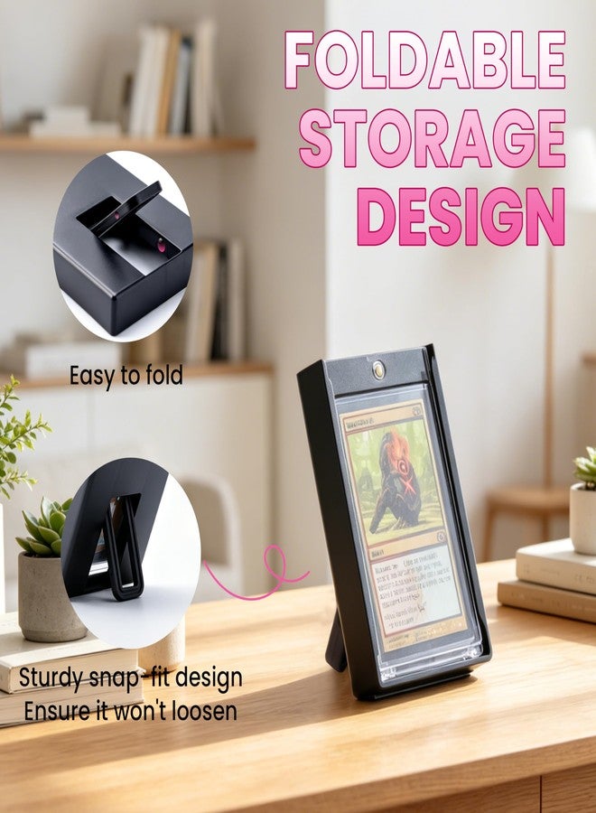 LUVCOSY حامل عرض بطاقات مغناطيسي مكون من 10 قطع، للاستخدام المزدوج على الحائط أو على سطح الطاولة، حافظة بطاقات تداول مع حامل قابل للطي، حامل عرض بطاقات رياضية، حامل تخزين سهل لعرض بطاقات التداول (الحامل فقط) - Image 5
