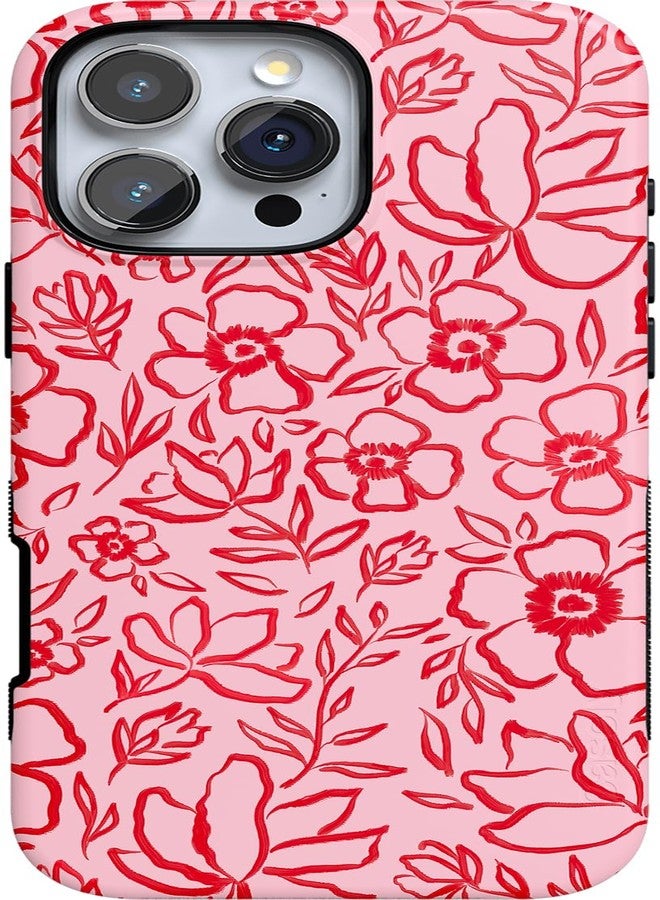Casely iPhone 16 Pro Max Case | Blush Garden | Floral Doodle | Compatible with MagSafe | Bold Protective Design - Image 1