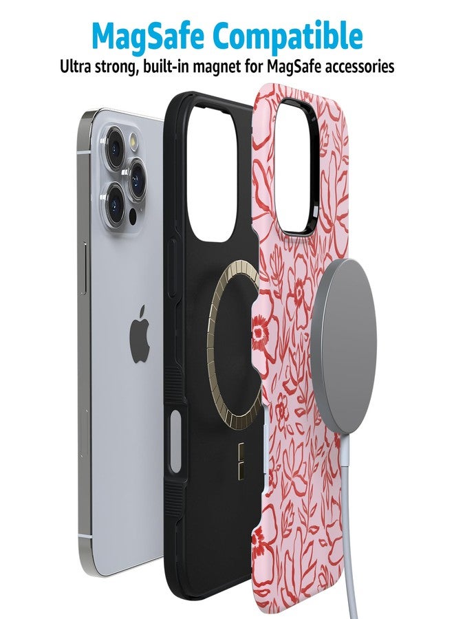 Casely iPhone 16 Pro Max Case | Blush Garden | Floral Doodle | Compatible with MagSafe | Bold Protective Design - Image 5