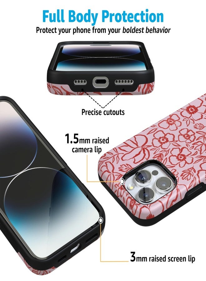 Casely iPhone 16 Pro Max Case | Blush Garden | Floral Doodle | Compatible with MagSafe | Bold Protective Design - Image 2