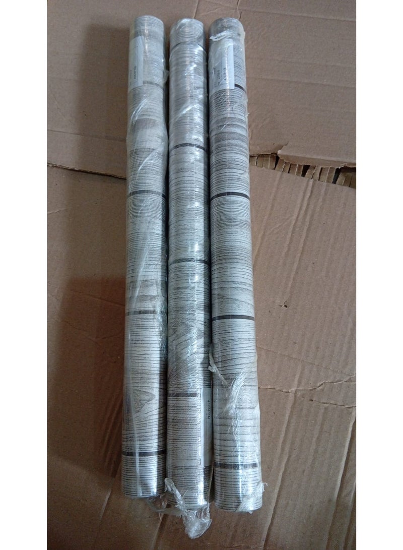 Self-Adhesive Modern Wood Grain Wallpaper & Furniture Sticker Roll - Waterproof & Moisture-Proof Decorative Wall Cover - Light Grey/White Wood Pattern.