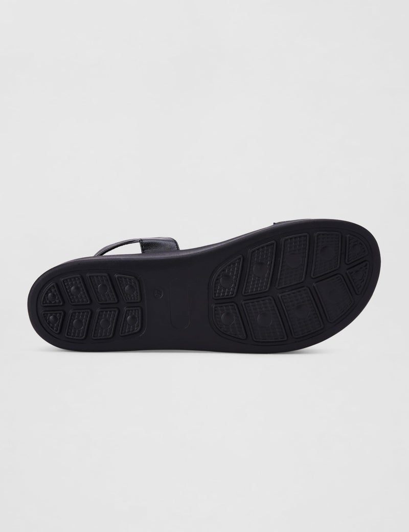 Mochi Women Black Wedge Heel Comfort Sandal UK/6 EU/39 (34-924) - Image 3