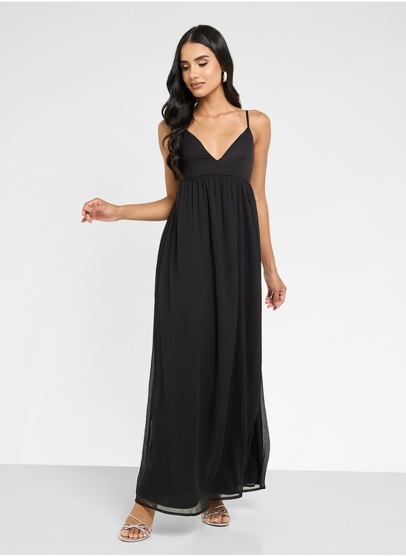 ONLY Onlsadia Life Strap Bow Maxi Dress  - Image 4