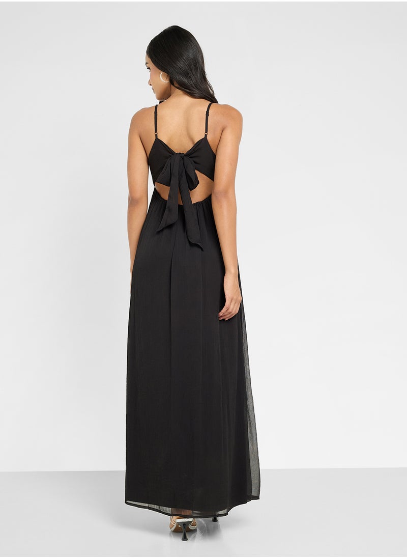 ONLY Onlsadia Life Strap Bow Maxi Dress  - Image 2