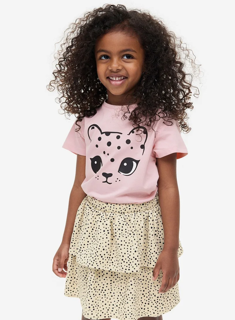 H&M Kids 2 Piece Graphic Printed T-Shirt & Skirt Set