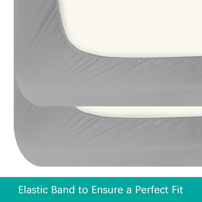 Biloban Mini Crib Sheets Fitted Waterproof 38'' x 24'', 2 Pack Mini Crib Mattress Protector Cover Fits for Dream on Me/Newton Mini Crib Mattress, Portable Mini Crib Sheet for Baby Boys & Girl - Image 4