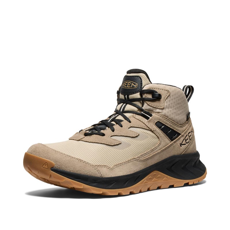 KEEN Men's Hightrail Mid Height Durable Lightweight Breathable Leather Waterproof Hiking Boots, Brindle/Oak Buff, 12 - Image 1