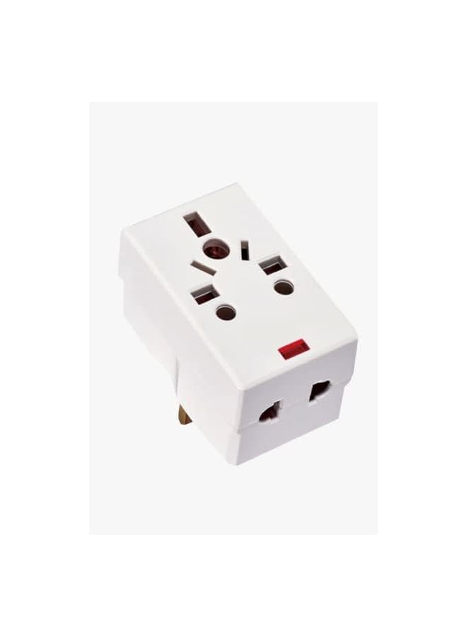 promass 03 Way Adapter with Square-Pin, Universal Socket with Light And 13A Fuse. Travel Adaptor for KSA/UAE/UK/HK, AC Power Plug for US/AU/JP/CN, 3 Pin plug adapter. - Image 4
