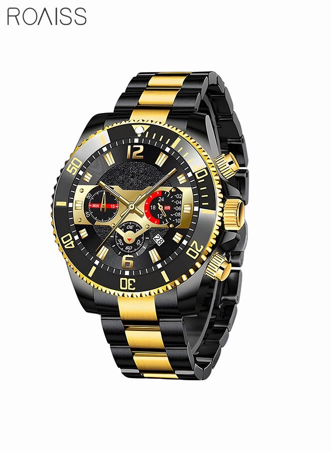 roaiss Men's Luxury Water Resistant Stainless Steel Quartz Watch with Date Multifunction - Image 3