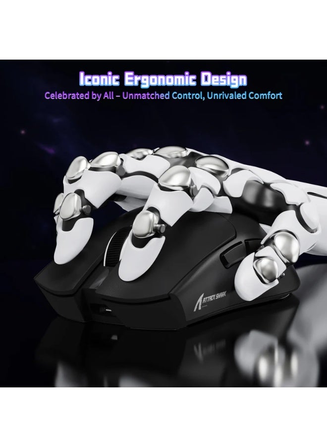 Attack Shark Shark Attack X11SE Ultralight Wireless Tri-Mode Gaming Mouse - 2.4GHz/USB-C Wired/Bluetooth PixArt PAW3311 Gaming Sensor, 22K DPI, 5 Programmable Buttons for Laptops, PC, Mac - Black - Image 3