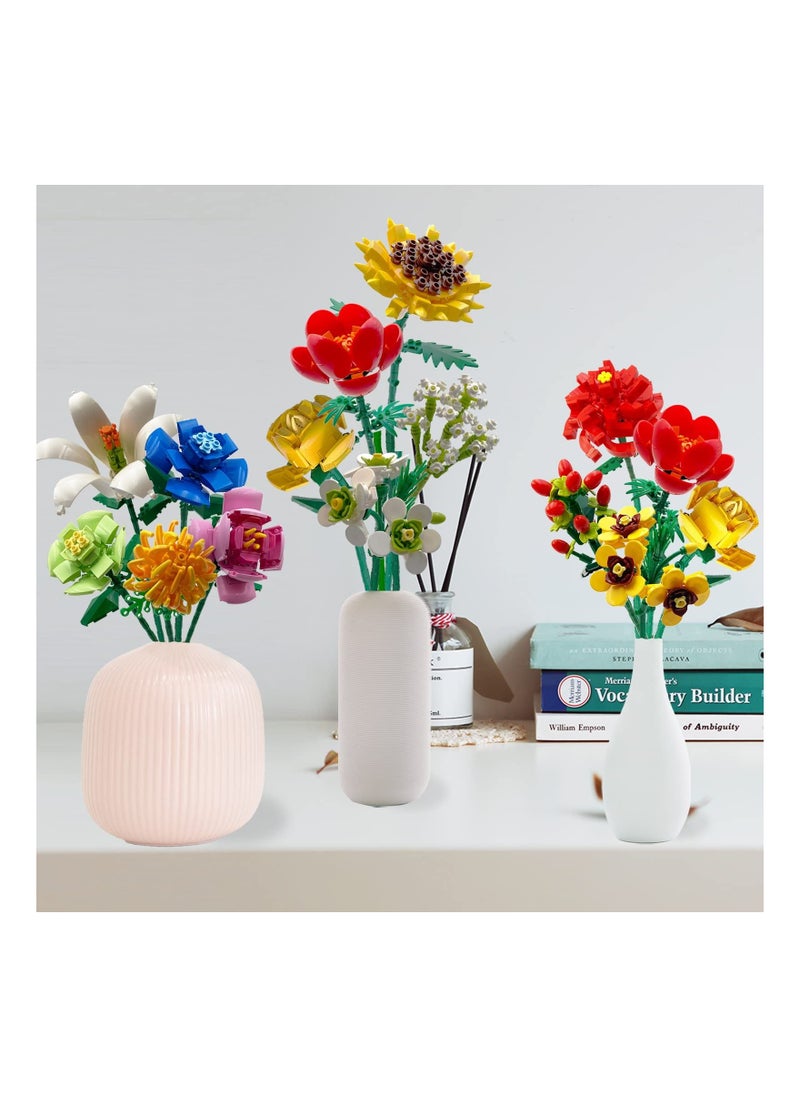 SYOSI - Flower Building Kit for Adults, Flower Bouquet Building Block Set, Artificial Flowers Building Toy Set for Gifts/ Home Decor, Botanical Collection Not Compatible with Lego - Image 1