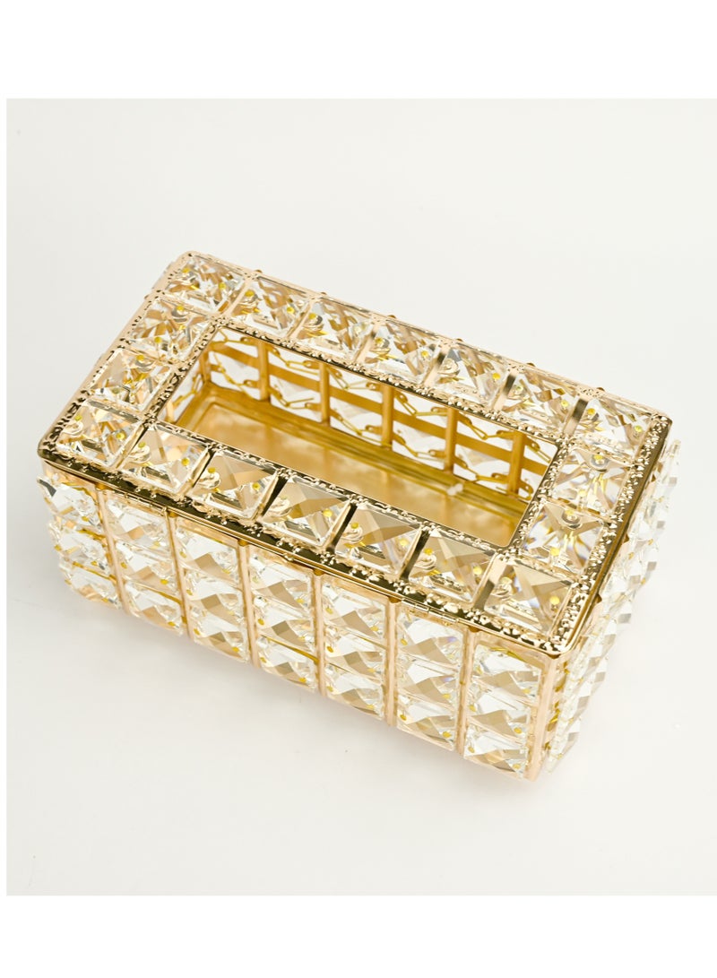 Generic Tissue Holder Gold/Crystal Tissue Holder For Home & Office/Ornamental Style Tissue Holder/Tissue Boxes/Car Tissue Holder/Tissue Dispenser  - Image 2