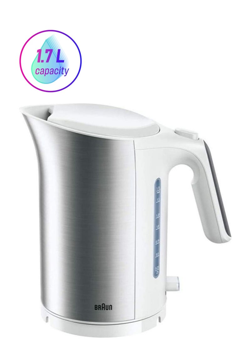 براون غلاية كهربائية 1.7 L 3000 W WK 5110 WH أبيض وفضي - Image 1