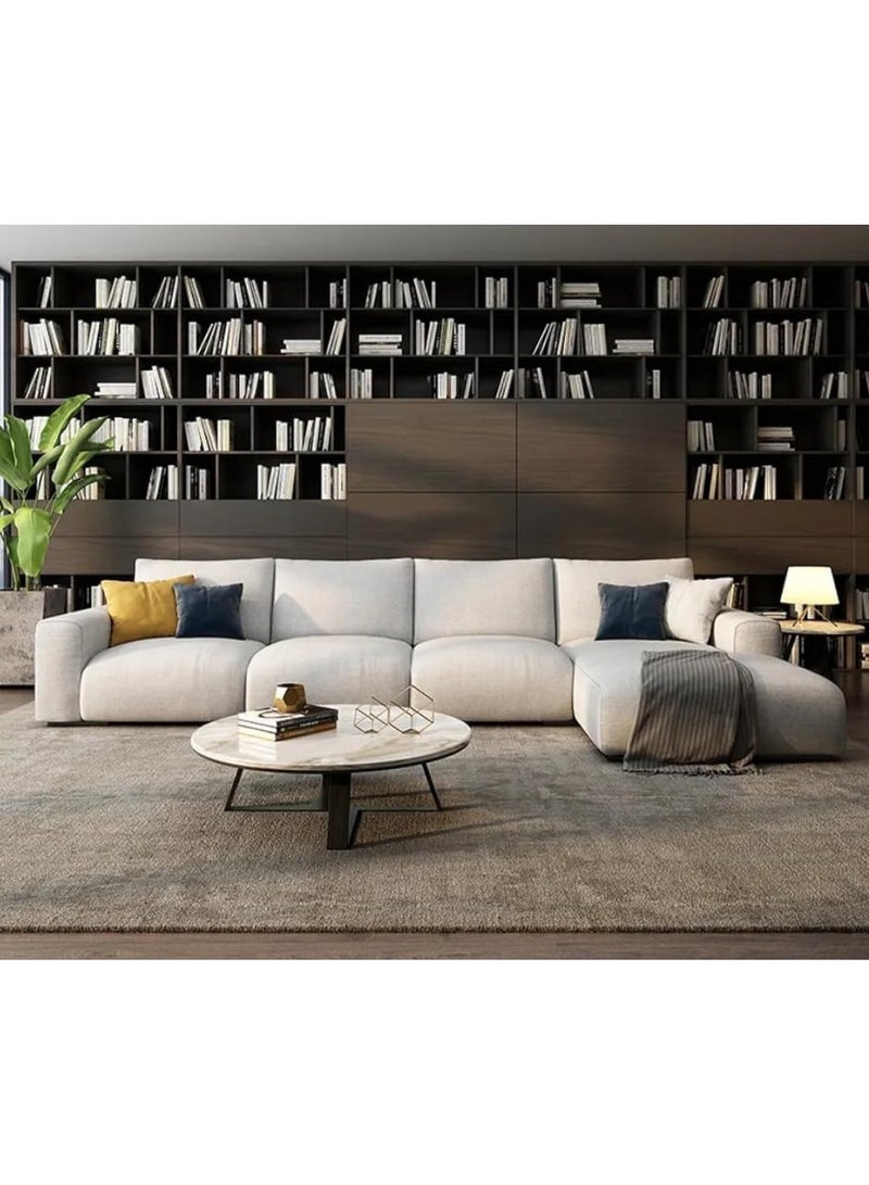 KARNAK Karnak Luka Modern L-Shape Sofa Nordic-Inspired Comfort Living with Our Stylish and Inviting Centerpiece for Your Contemporary Space Light Beige  - Image 2