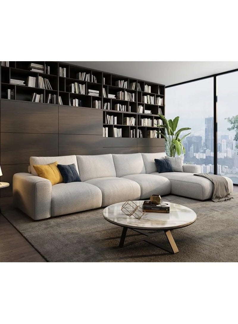 KARNAK Karnak Luka Modern L-Shape Sofa Nordic-Inspired Comfort Living with Our Stylish and Inviting Centerpiece for Your Contemporary Space Light Beige  - Image 4