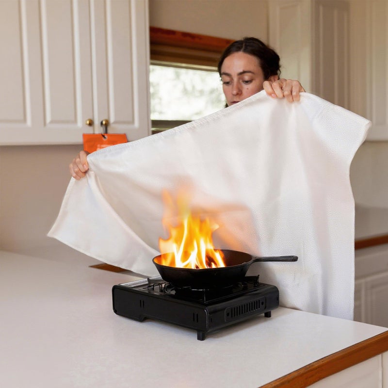 BXHYNOI Fire Blanket for Kitchen and Home - 2 Pack 40"x 40" Emergency Fire Suppression Blanket Fiberglass Fabric for Survival Safety - Image 5