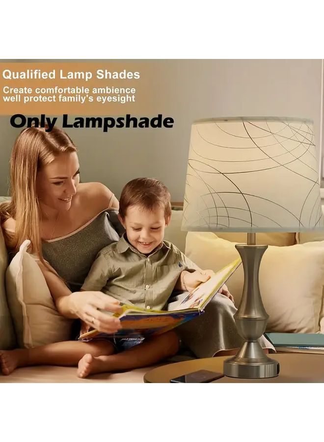 2pcs Natural Linen Lampshades White Handcrafted For Table Floor Lamp - Image 5