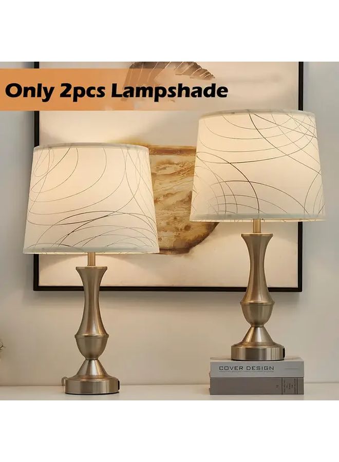 2pcs Natural Linen Lampshades White Handcrafted For Table Floor Lamp - Image 4