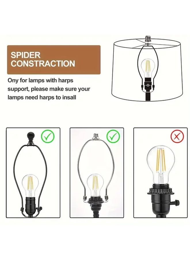 2pcs Natural Linen Lampshades White Handcrafted For Table Floor Lamp - Image 3