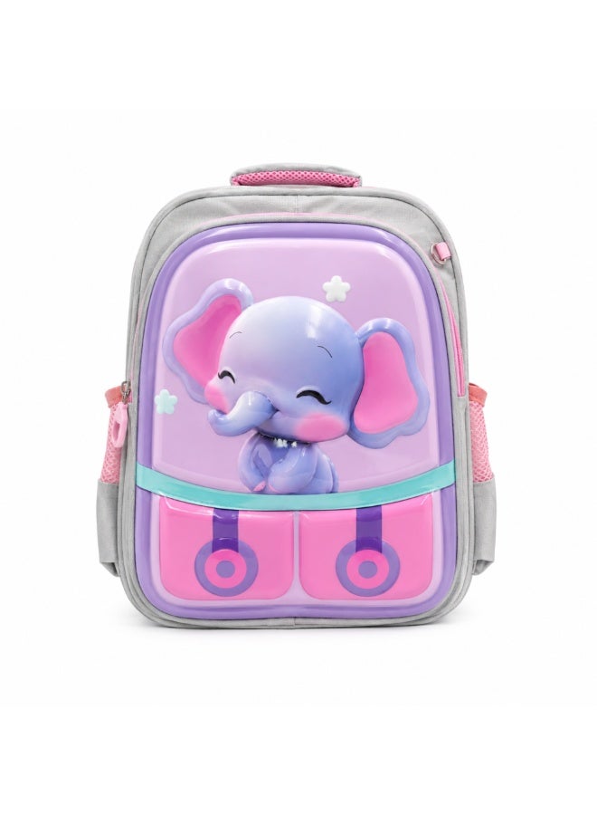 Ellie elephant 14.5 Inch School Backpack Lightweight Water-Resistant Book bag with Multiple Compartments, Padded Shoulder Straps & Side Bottle Pocket, Durable Daily Travel Bag